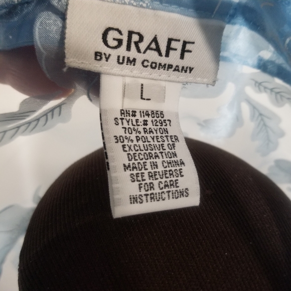 Graff by Um Company Sheer Floral Button Down Blouse Top with Real Pearls Large - Picture 7 of 7